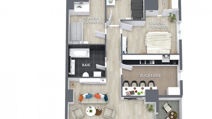 Plan apartament 4 camere model 2 ansamblul rezidential central